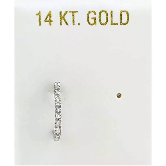 Genuine Diamond Dangling Single Earring 14k White Gold